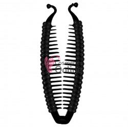 Accesoriu tip banana pentru prins parul din plastic PZS010CC - Neagra cu perle Negre